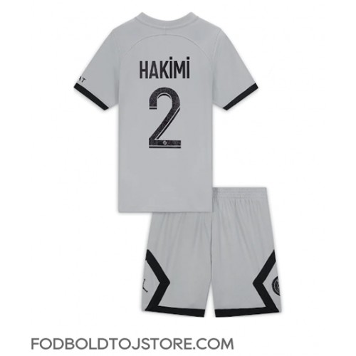 Paris Saint-Germain Achraf Hakimi #2 Udebanesæt Børn 2022-23 Kortærmet (+ Korte bukser)